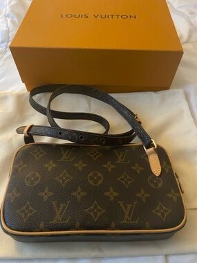 Vintage Louis Vuitton Brown Monogram Crossbody Pochette